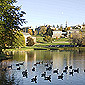 Photo of campus across the lake. Link to Kenneth Hillyer '49 story.